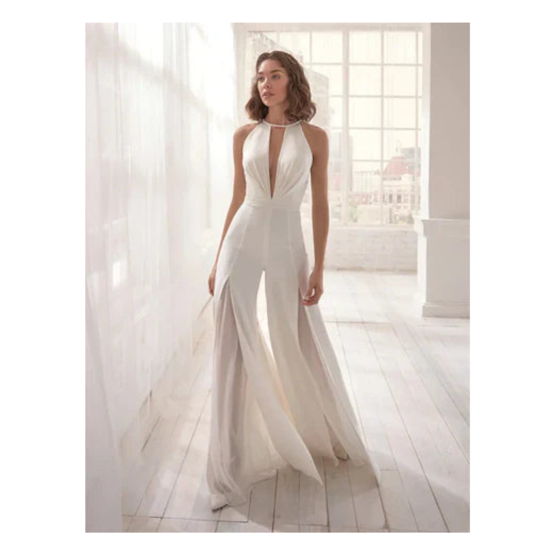 Adele Women's Jumpsuit | Elegant White Design 0
