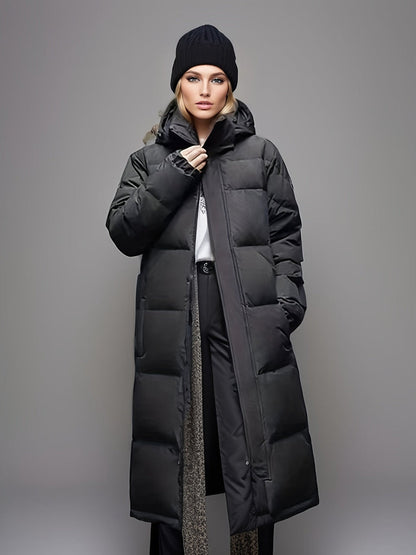 Adele Women's Long Puffer Coat | Insulated, Hooded Winter Coat. 0