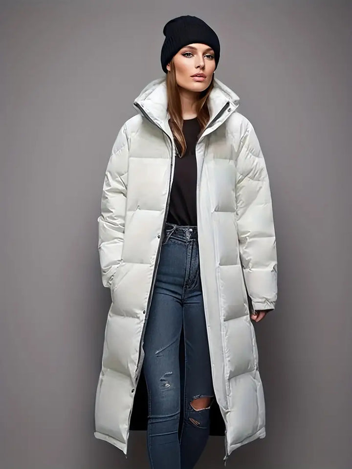 Adele Women's Long Puffer Coat | Insulated, Hooded Winter Coat. 2