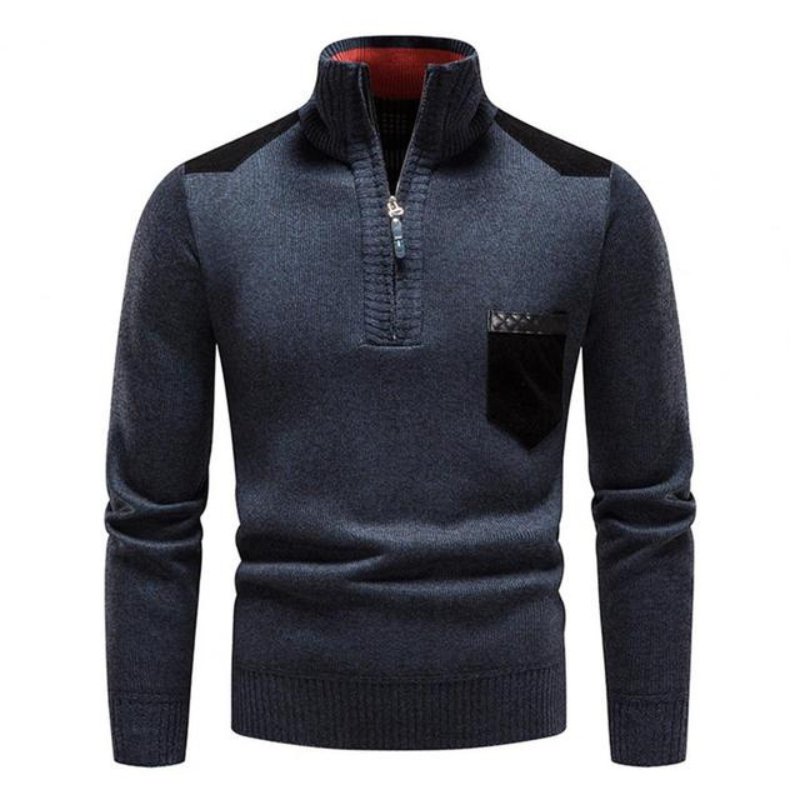 Aiden Men's Quarter Zip Sweater | Cozy Slim-Fit with Pocket 0