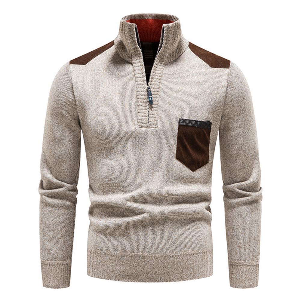 Aiden Men's Quarter Zip Sweater | Cozy Slim-Fit with Pocket 2