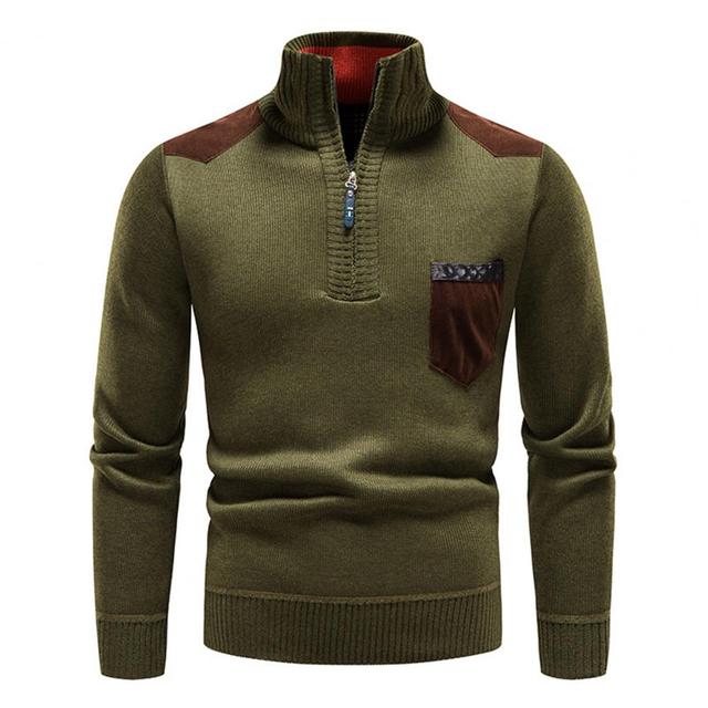 Aiden Men's Quarter Zip Sweater | Cozy Slim-Fit with Pocket 3