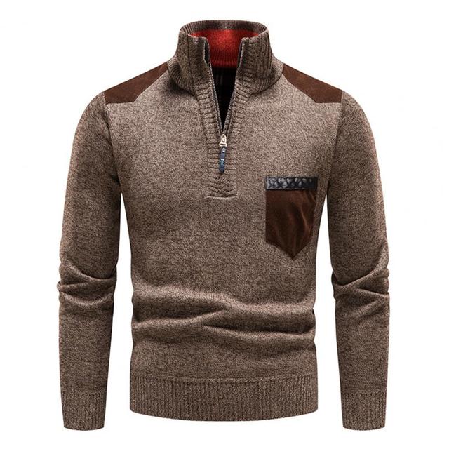 Aiden Men's Quarter Zip Sweater | Cozy Slim-Fit with Pocket 4