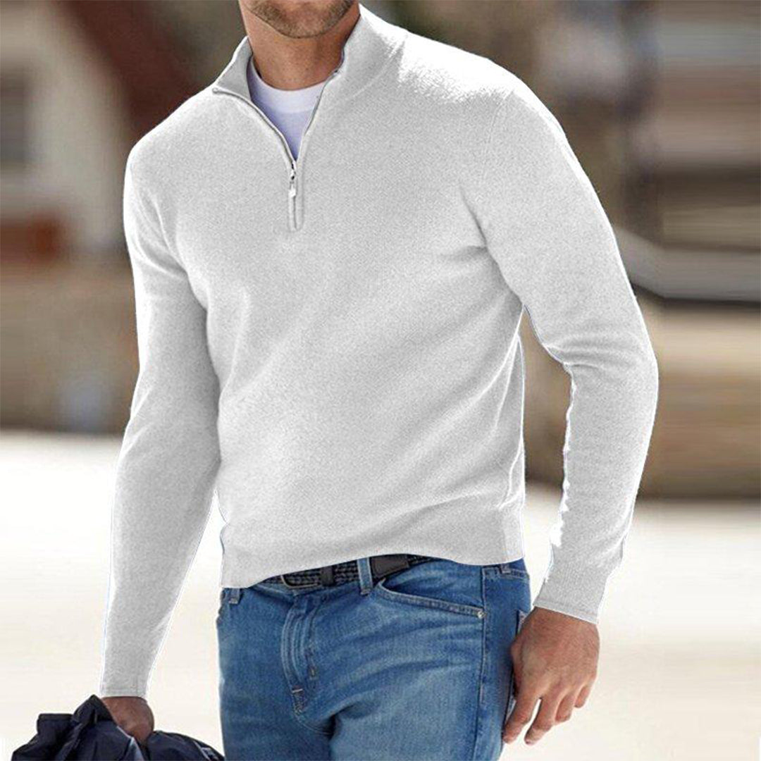 Aiden Men's Quarter Zip Sweater | Soft Fabric, Casual Style 0
