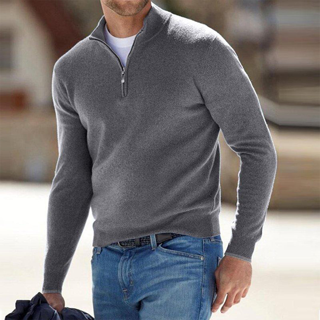 Aiden Men's Quarter Zip Sweater | Soft Fabric, Casual Style 2