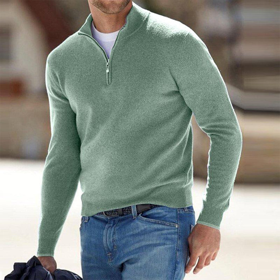 Aiden Men's Quarter Zip Sweater | Soft Fabric, Casual Style 4