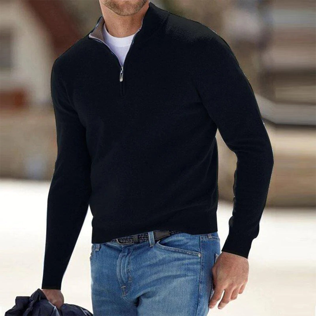 Aiden Men's Quarter Zip Sweater | Soft Fabric, Casual Style 8