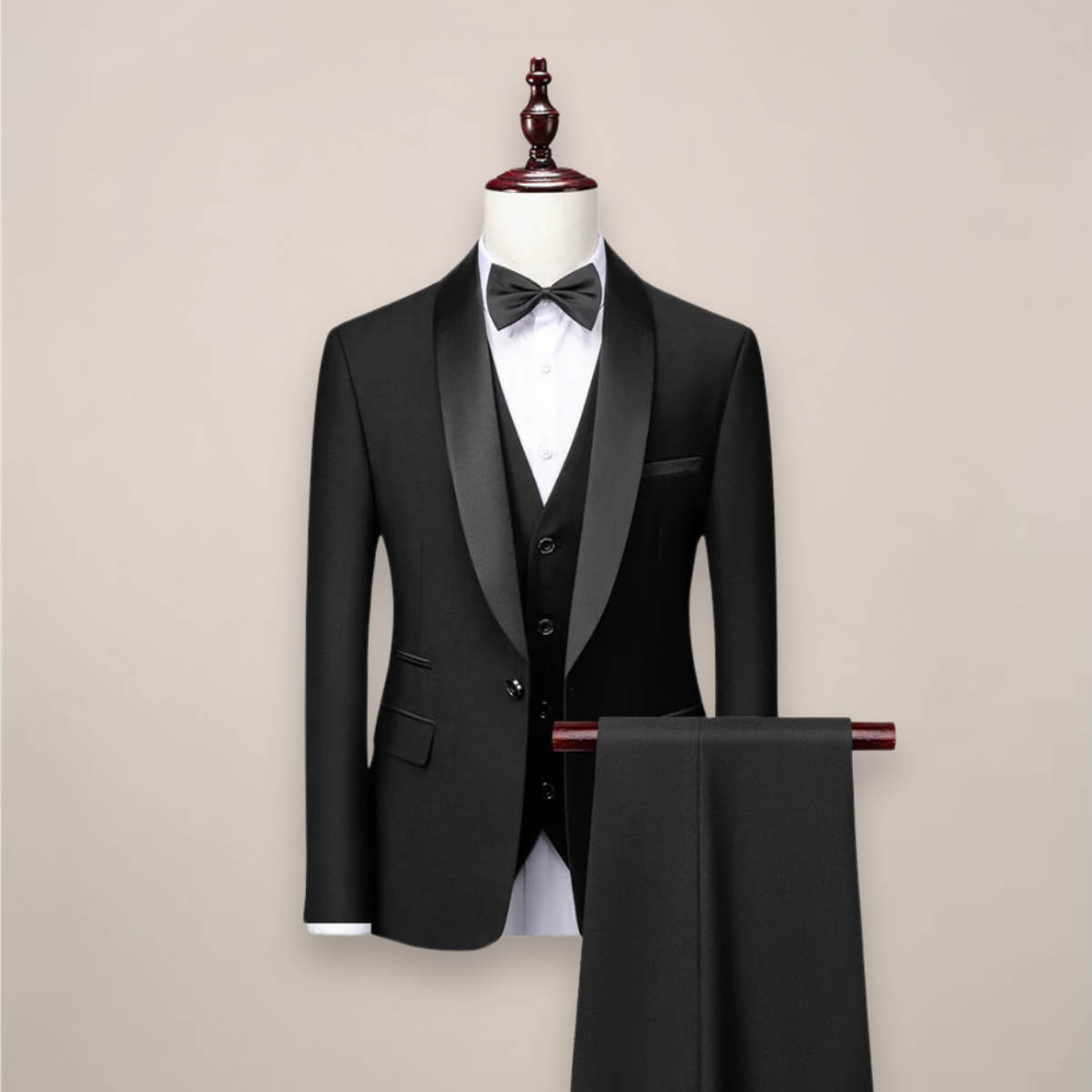 Aiden Men's Tuxedo Suit | Tailored Three-Piece Set, Elegant Design for Weddings 0