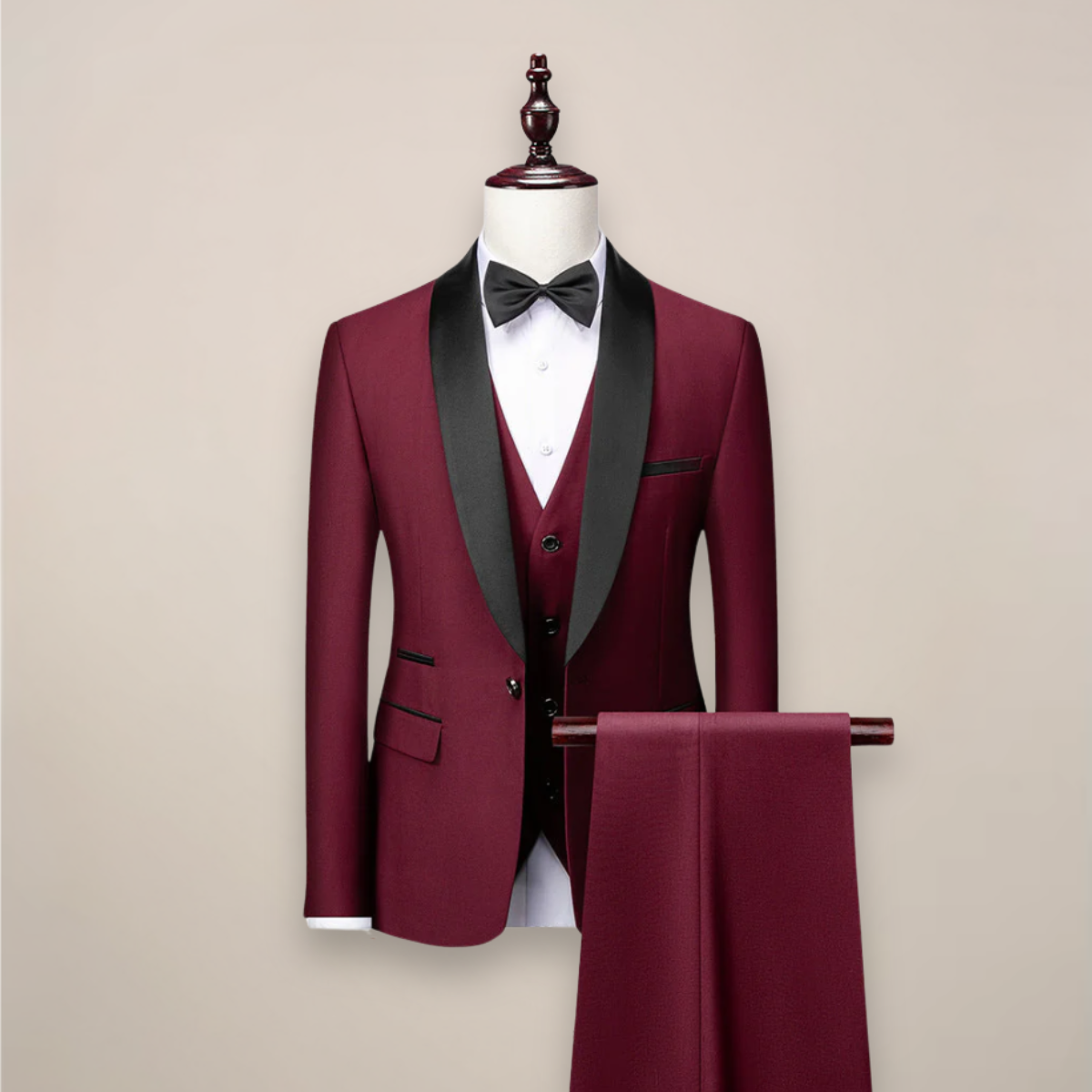 Aiden Men's Tuxedo Suit | Tailored Three-Piece Set, Elegant Design for Weddings 1