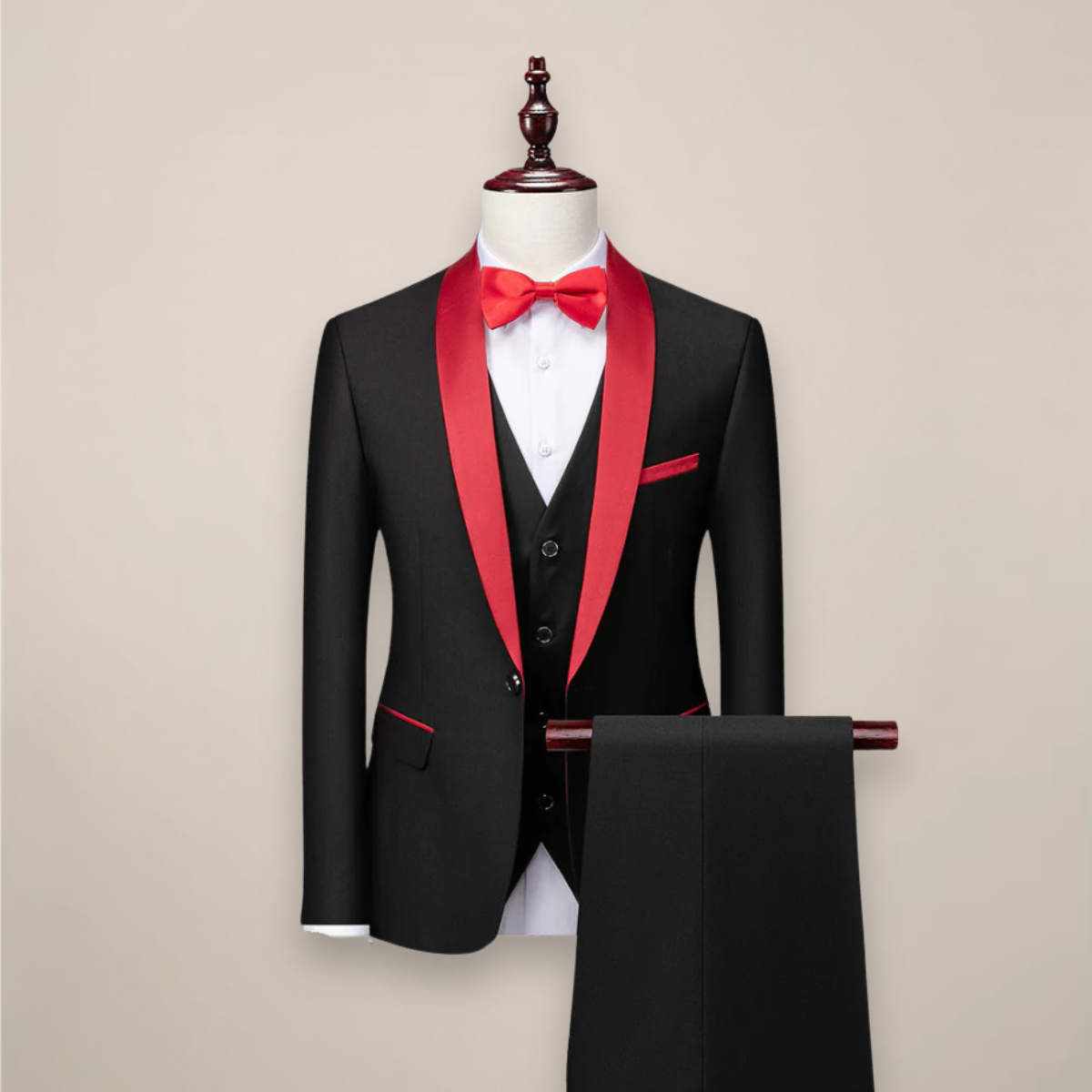 Aiden Men's Tuxedo Suit | Tailored Three-Piece Set, Elegant Design for Weddings 4