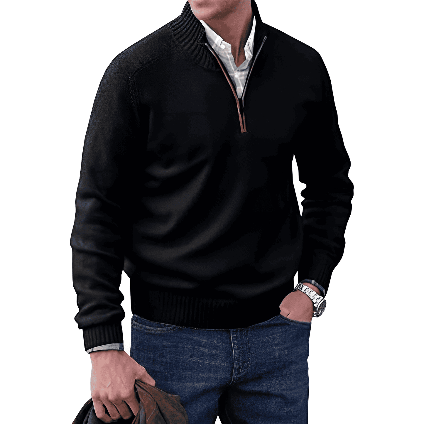 Aiden Men's Zip-Up Sweater | Comfortable Casual Style 1