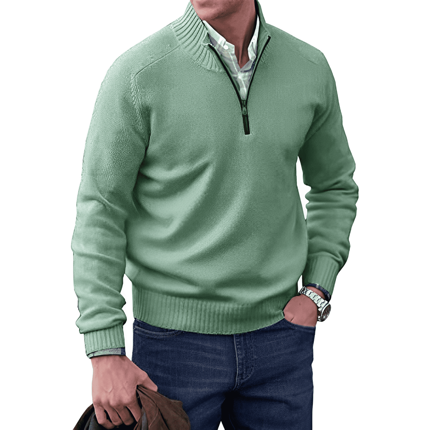 Aiden Men's Zip-Up Sweater | Comfortable Casual Style 2