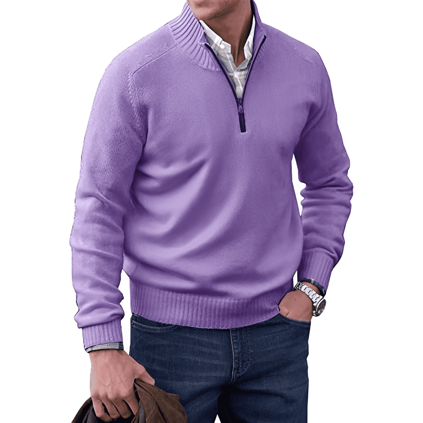 Aiden Men's Zip-Up Sweater | Comfortable Casual Style 4