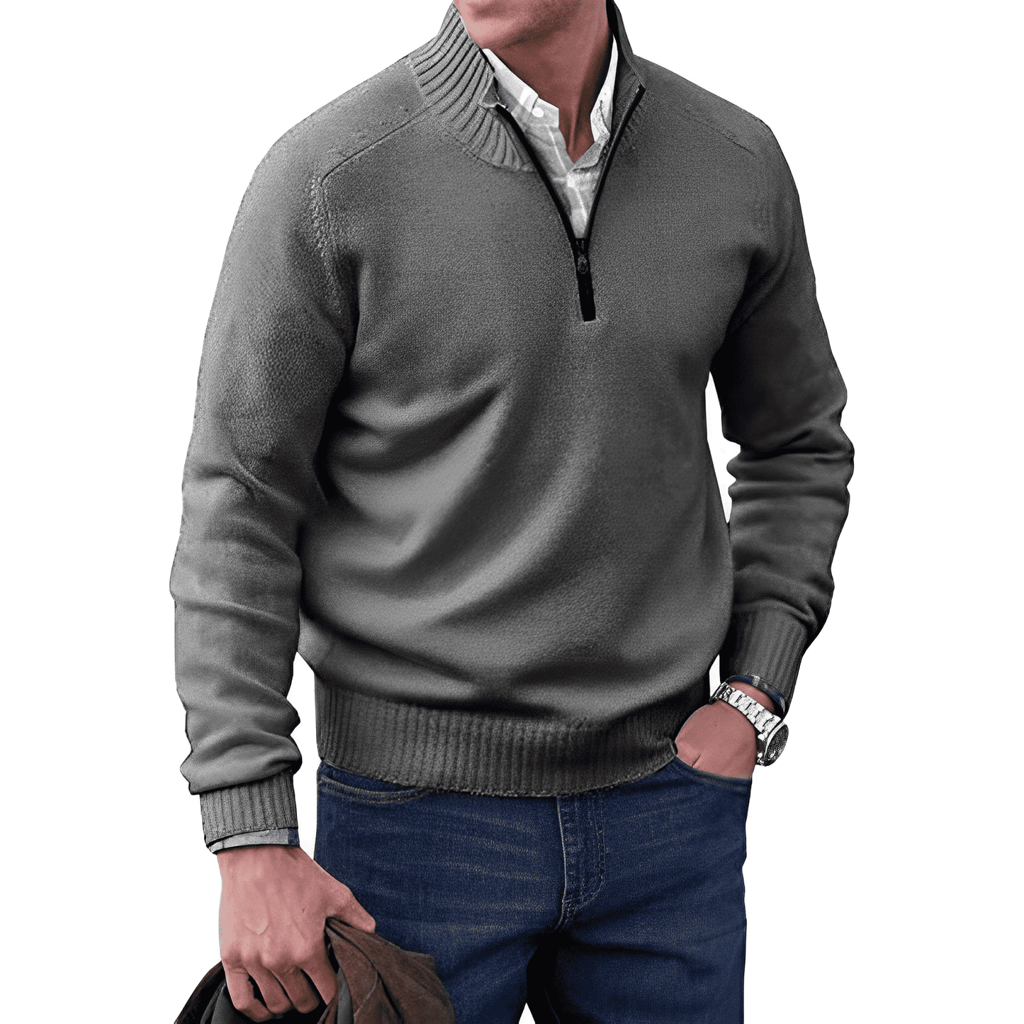 Aiden Men's Zip-Up Sweater | Comfortable Casual Style 5