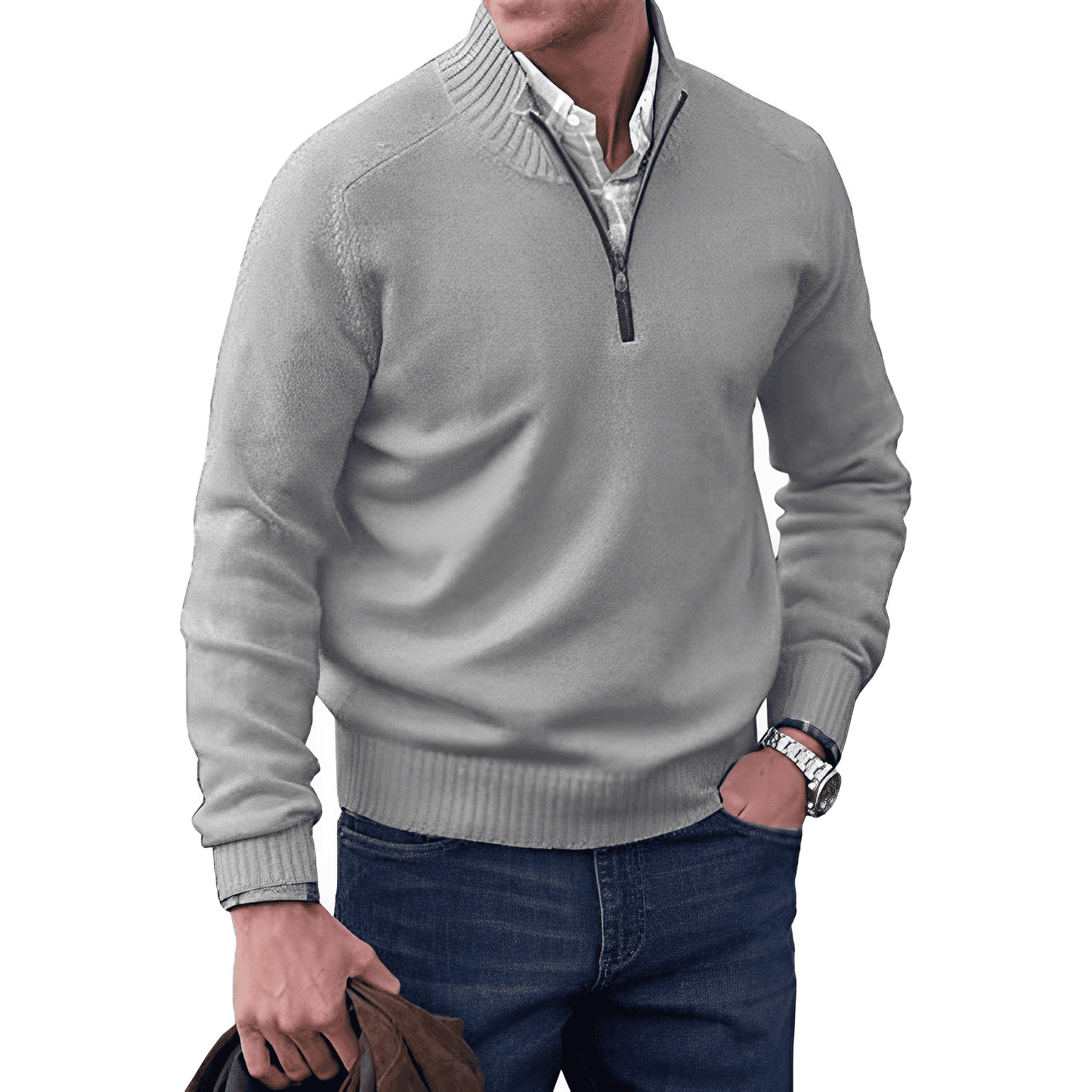 Aiden Men's Zip-Up Sweater | Comfortable Casual Style 6
