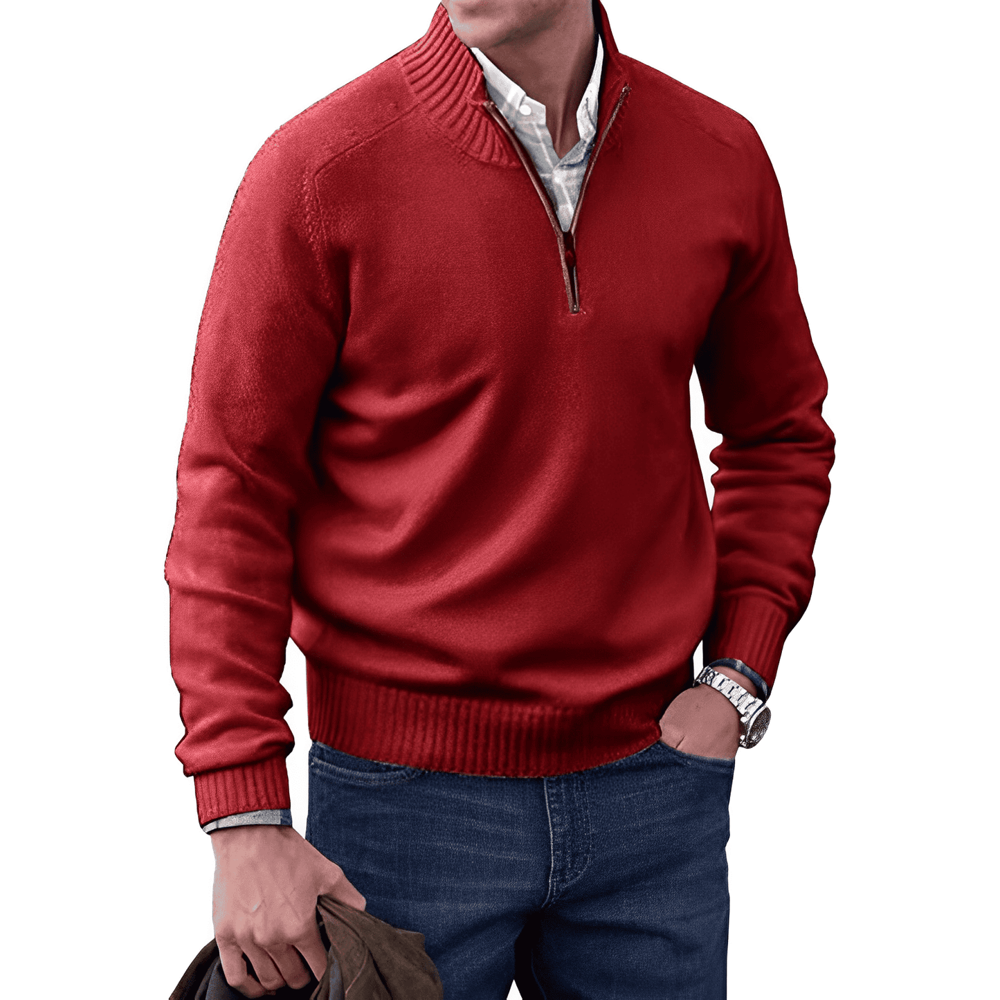 Aiden Men's Zip-Up Sweater | Comfortable Casual Style 7