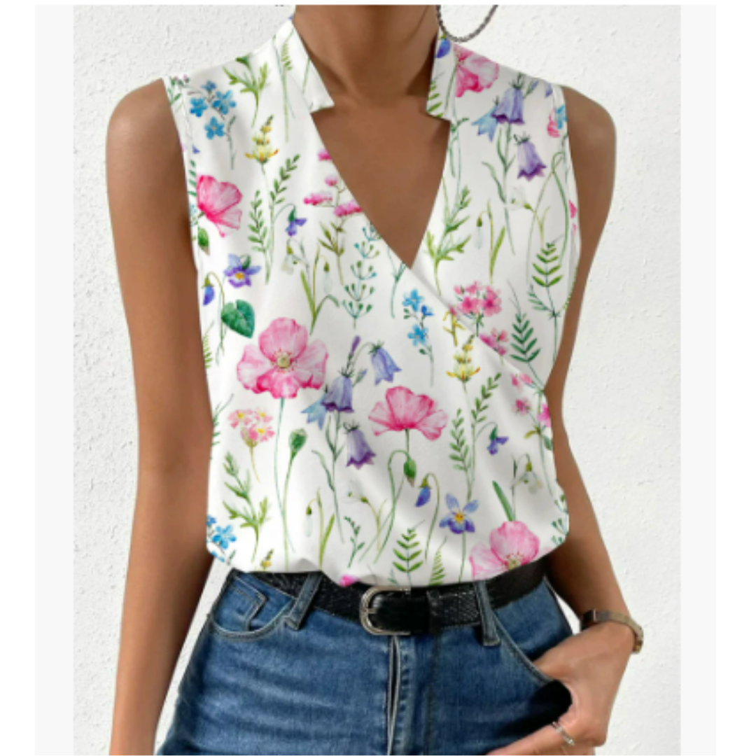 Aira Women's Summer Top | Breezy V-Neck Design 5