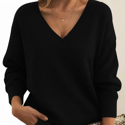 Alina Women's Pullover Sweater | 100% Cashmere, Elegant V-Neck Design 0