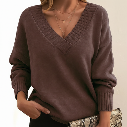 Alina Women's Pullover Sweater | 100% Cashmere, Elegant V-Neck Design 11