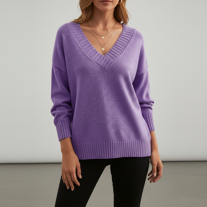 Alina Women's Pullover Sweater | 100% Cashmere, Elegant V-Neck Design 12