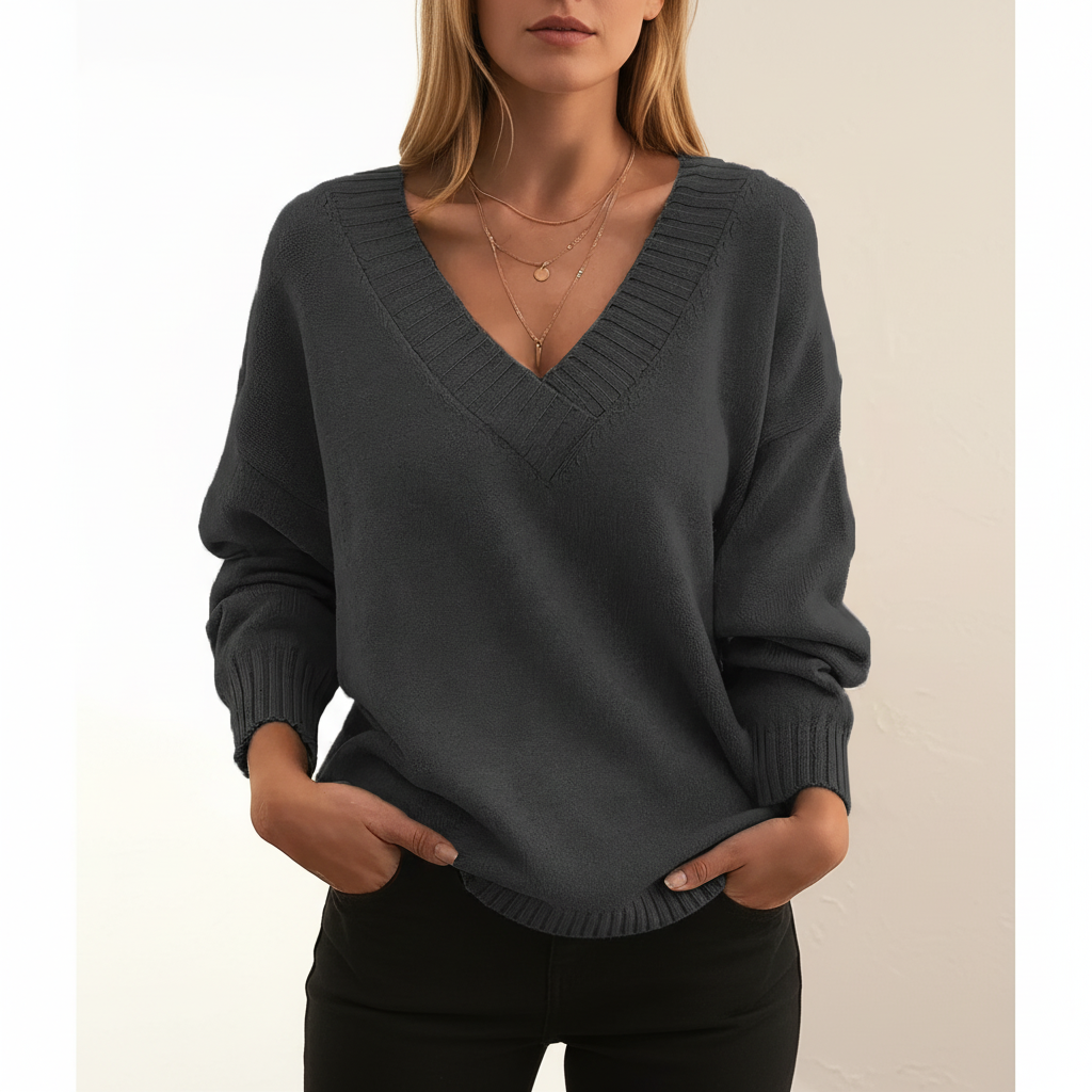Alina Women's Pullover Sweater | 100% Cashmere, Elegant V-Neck Design 4