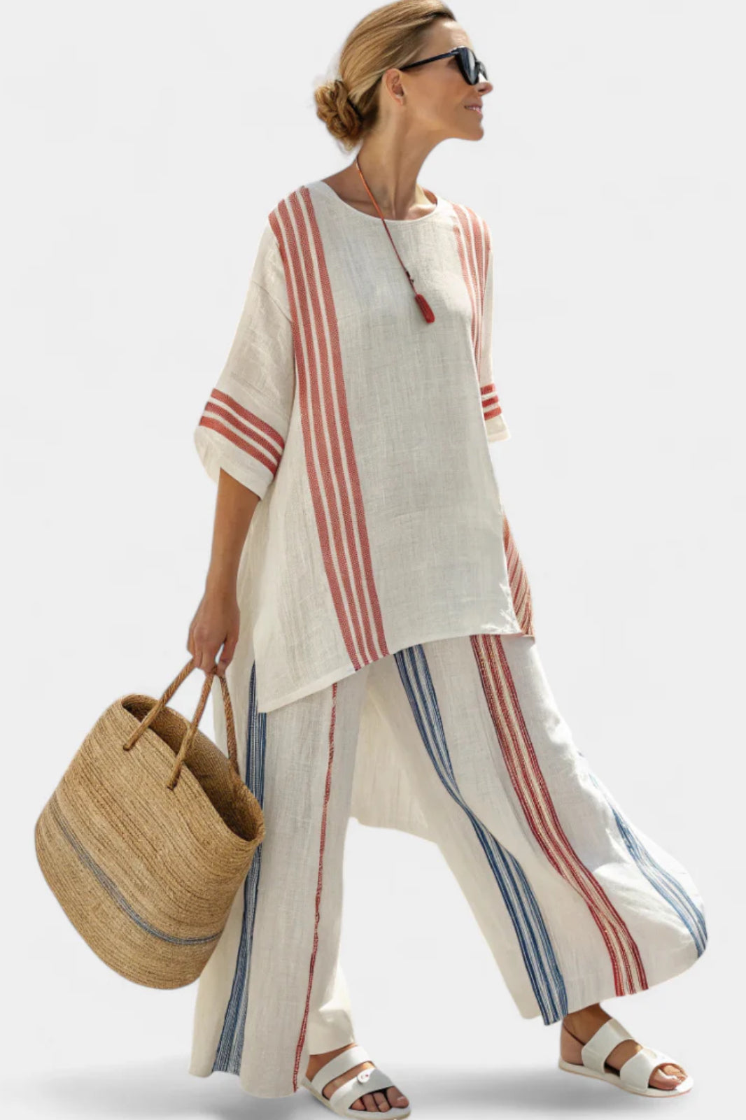Anila Women's Two-Piece Set | Lightweight Linen, Elegant 1