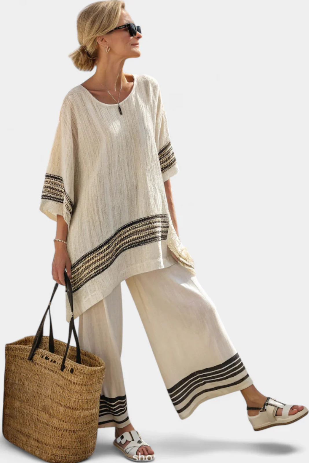 Anila Women's Two-Piece Set | Lightweight Linen, Elegant 2