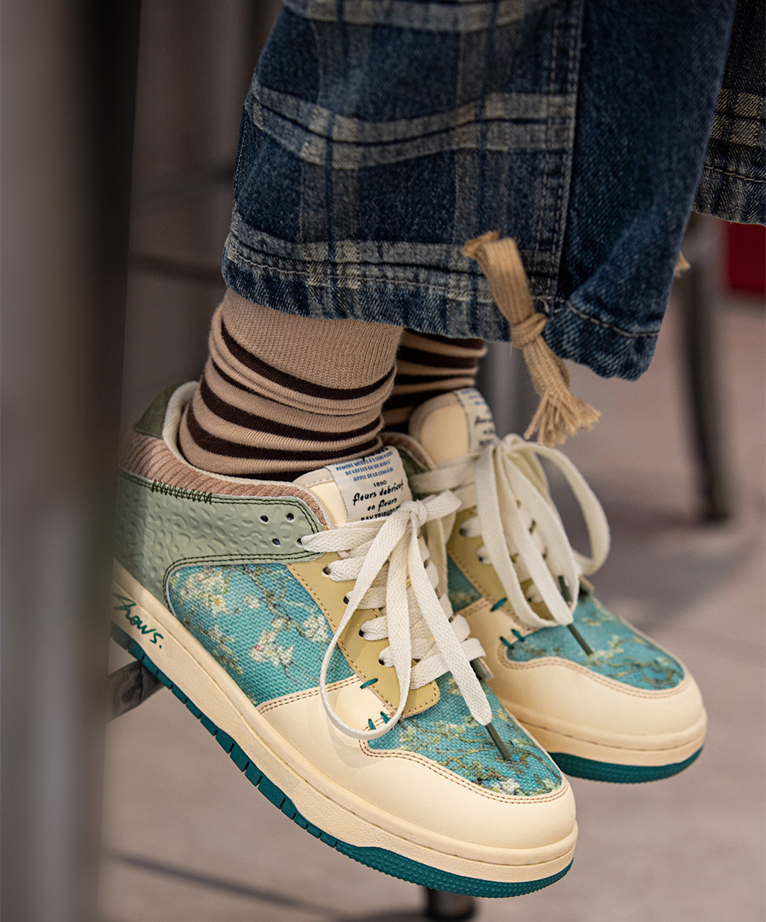 Arden Unisex Art Sneakers | Almond Blossom Print, Comfortable Fit 3