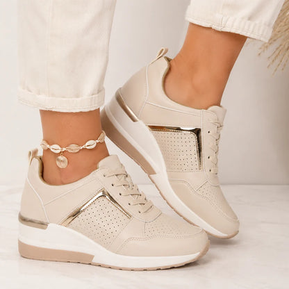 Arden Women's Sneakers | Breathable White Comfort, Raised Sole 0