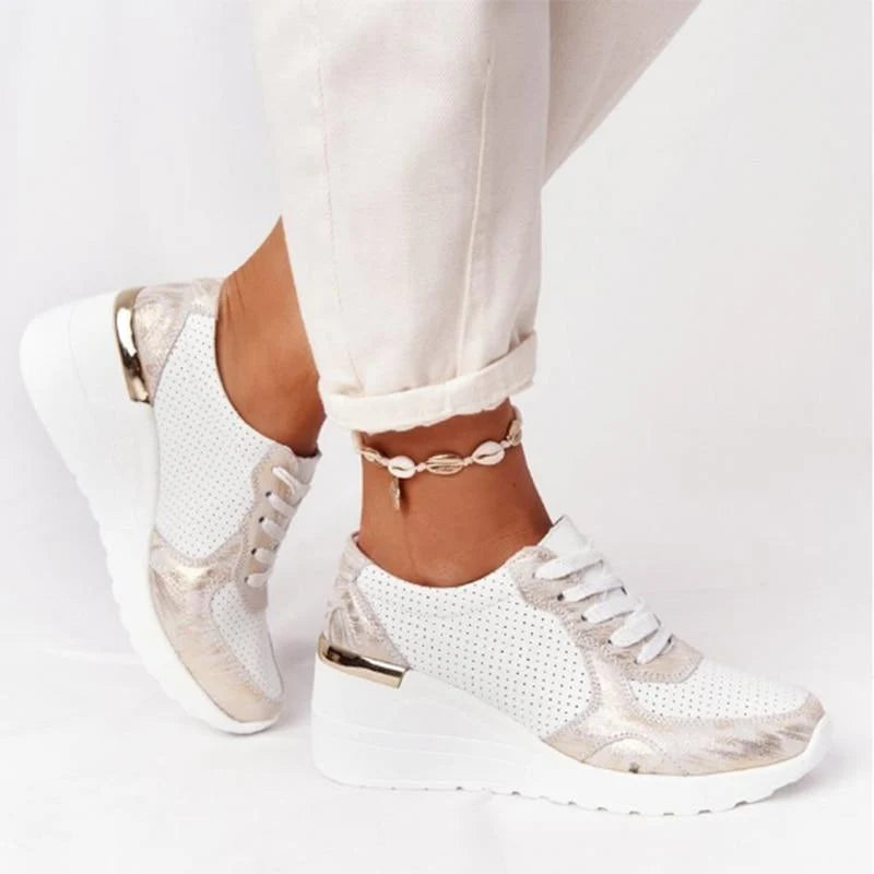 Arden Women's Sneakers | Breathable White Comfort, Raised Sole 2