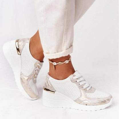 Arden Women's Sneakers | Breathable White Comfort, Raised Sole 2