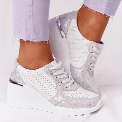 Arden Women's Sneakers | Breathable White Comfort, Raised Sole 4