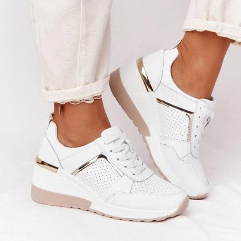 Arden Women's Sneakers | Breathable White Comfort, Raised Sole 5