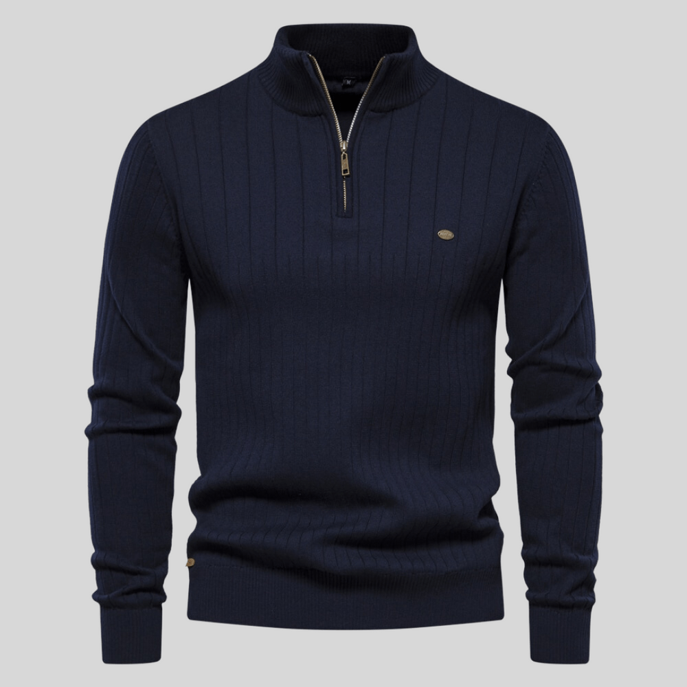 Ari Men's Half-Zip Sweater | Ribbed Texture, Spring Style 0