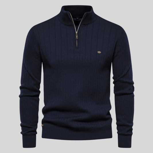 Ari Men's Half-Zip Sweater | Ribbed Texture, Spring Style 0