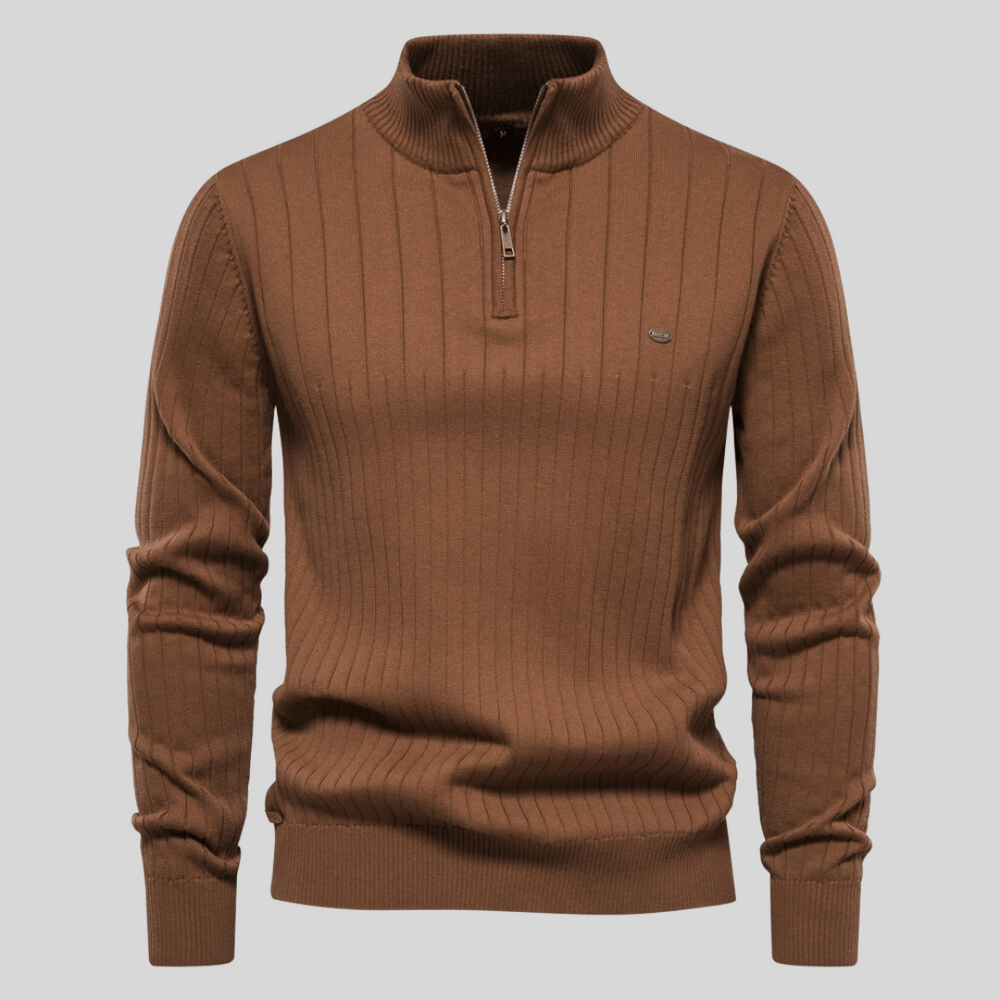 Ari Men's Half-Zip Sweater | Ribbed Texture, Spring Style 2