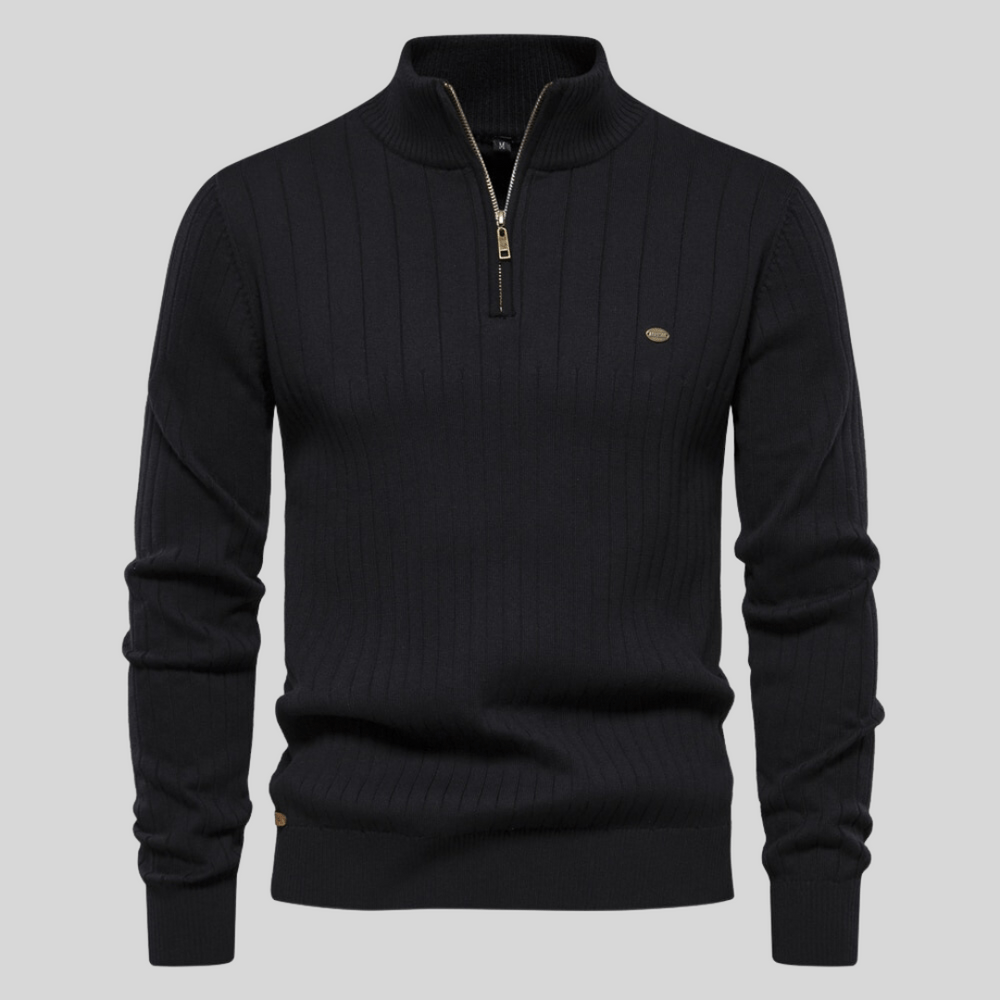 Ari Men's Half-Zip Sweater | Ribbed Texture, Spring Style 3