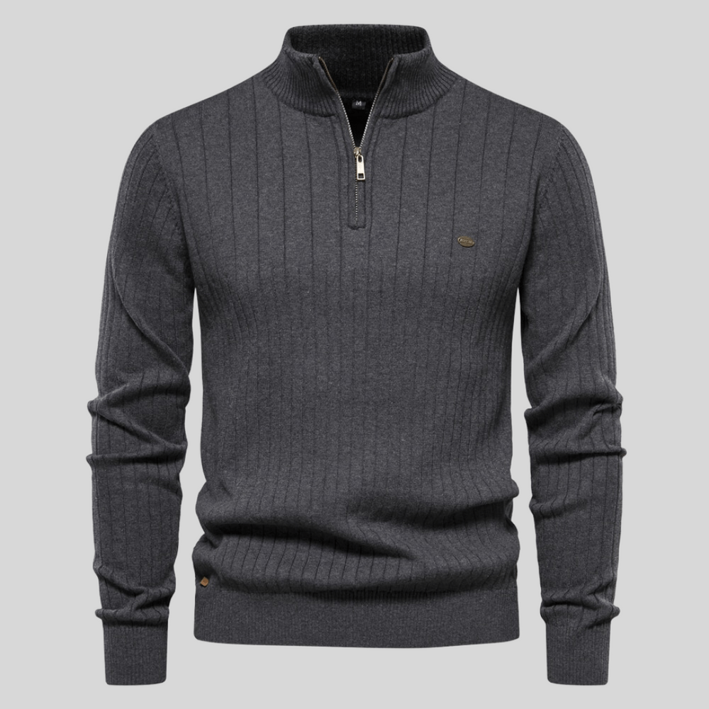 Ari Men's Half-Zip Sweater | Ribbed Texture, Spring Style 4