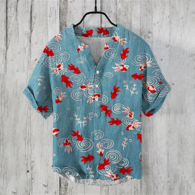 Ari Men's Summer Shirt | Artistic Print, Casual Style 0