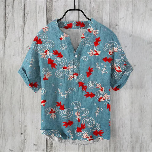 Ari Men's Summer Shirt | Artistic Print, Casual Style 0