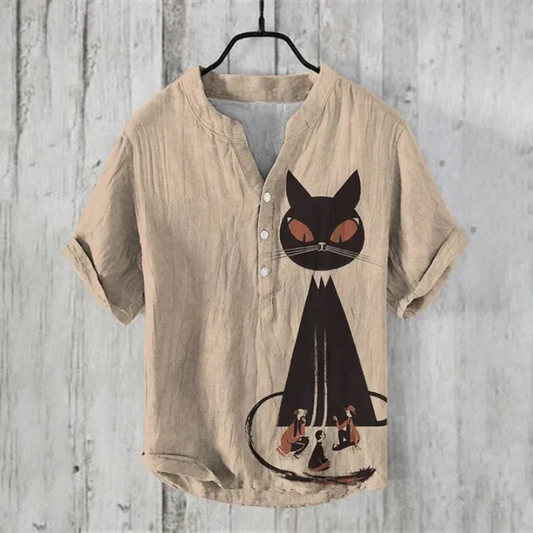 Ari Men's Summer Shirt | Artistic Print, Casual Style 1