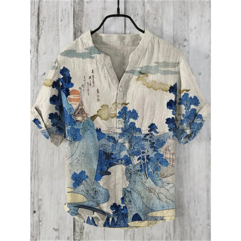 Ari Men's Summer Shirt | Artistic Print, Casual Style 4