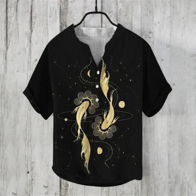 Ari Men's Summer Shirt | Artistic Print, Casual Style 9