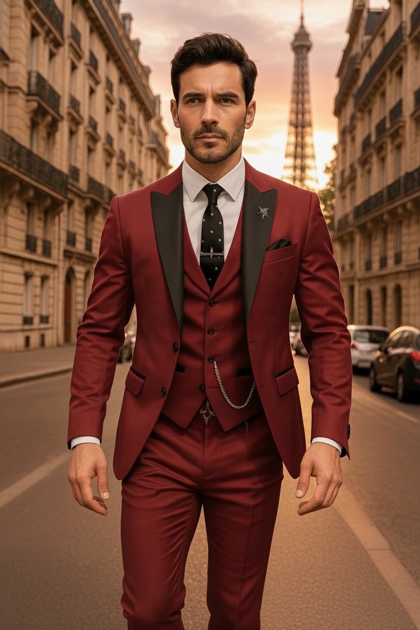 Ari Men’s Three-Piece Suit | Tailored Fit, Elegant Design 9