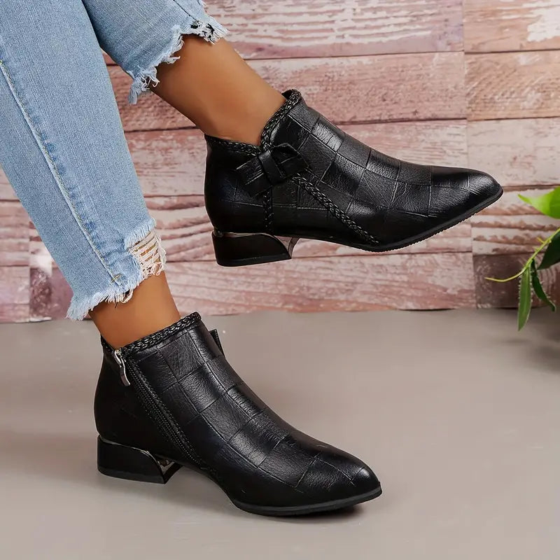 Ava Women's Ankle High Shoes | Low Heel Elegance, Comfortable Sophistication 0
