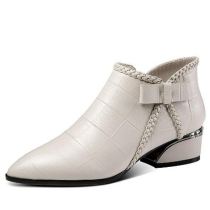 Ava Women's Ankle High Shoes | Low Heel Elegance, Comfortable Sophistication 1