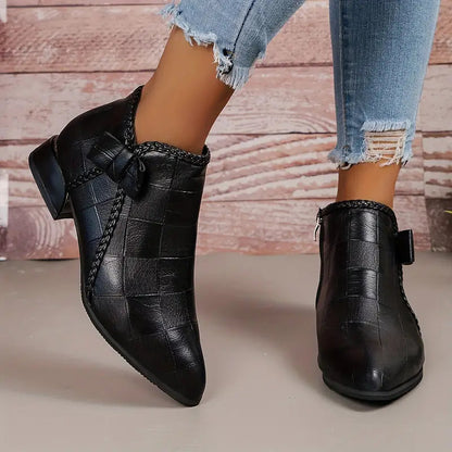 Ava Women's Ankle High Shoes | Low Heel Elegance, Comfortable Sophistication 2