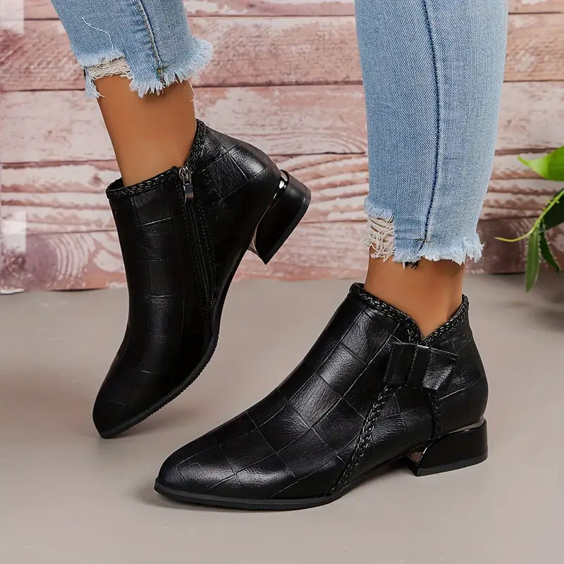 Ava Women's Ankle High Shoes | Low Heel Elegance, Comfortable Sophistication 3