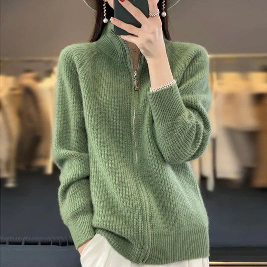 Ava Women's Cashmere Cardigan | Cozy Zip-Up for Winter 0