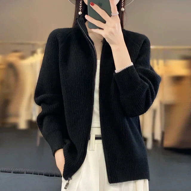 Ava Women's Cashmere Cardigan | Cozy Zip-Up for Winter 2